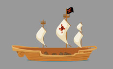 海盗帆船flash矢量动画