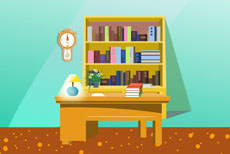 书房的书架书桌flash动画