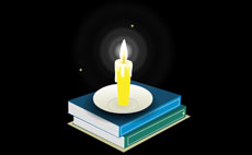 书本上燃烧的蜡烛flash动画