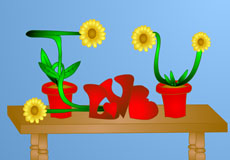 桌面盆栽向日葵生长flash动画