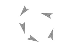 纸飞机沿环形路径运动flash动画