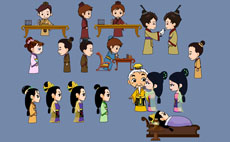 flash绘制古代卡通人物动画