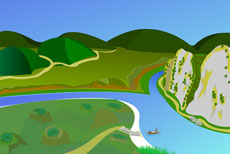 山水野渡flash矢量动画