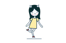 走路飘逸的小女孩flash动画
