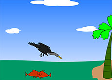 小鸟在河里抓鱼flash动画