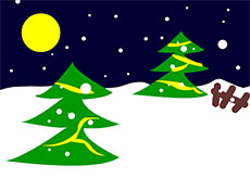 卡通圣诞树雪花flash动画