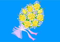 黄色玫瑰花束flash动画