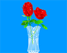 玻璃瓶中的玫瑰花flash动画