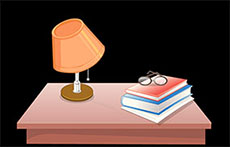 桌子上的书本台灯flash动画