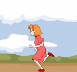 可爱女孩跑步flash动画