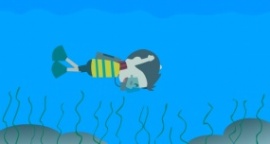 卡通男孩潜水员潜水flash动画