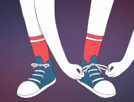 从鞋盒拿出新鞋快速穿上flash动画