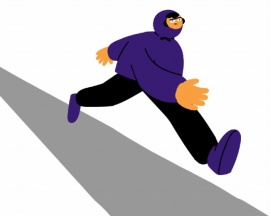 插画风卡通人物运动跑步flash动画