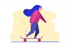 疾风滑板运动少女flash动画