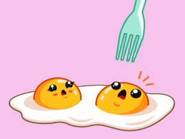 盘中煎蛋被吃的恐惧flash动画