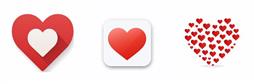 可爱红心图标