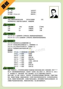 当兵个人简历范文