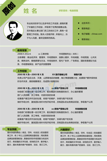 电脑销售简历模板下载