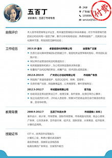 网络推广类简历模板