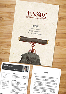 蚂蚁精神整套简历模板