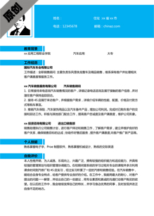 汽车4s店销售经理简历