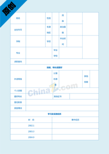 个性个人简历表格下载