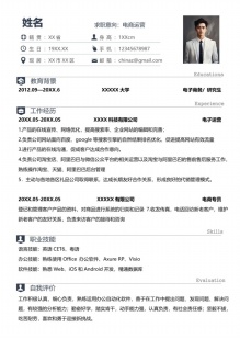 跨境电商顾问_亚马逊运营咨询简历模板