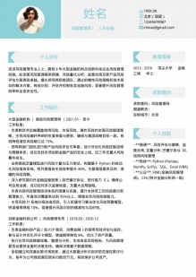 风险管理师职业个人简历模板