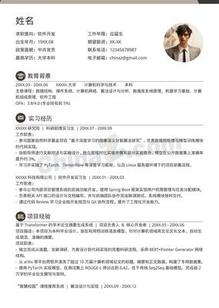 软件开发学术风个人简历模板