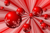 红色雪花圆球矢量素材