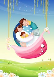 快乐家庭人物矢量图下载