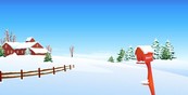 圣诞节雪景矢量图下载