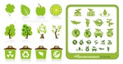 2套绿色环保图标矢量素材下载