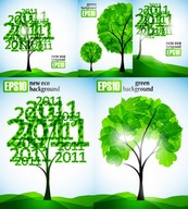 2011绿色树木矢量图下载