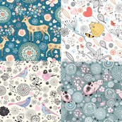 卡通彩画矢量图下载