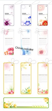 鲜花标签矢量图下载