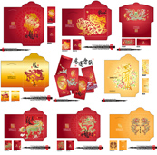 龙年春节红包矢量素材