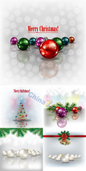 白色圣诞节矢量设计素材