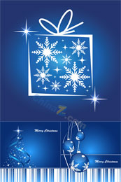 蓝色精致圣诞矢量背景图