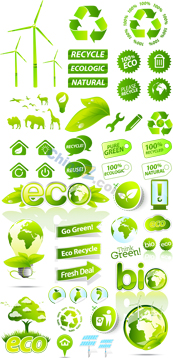绿色环保矢量标志设计