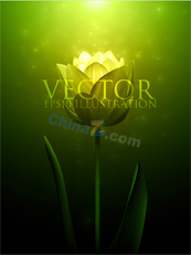 绿色梦幻花卉矢量背景