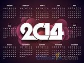 2014新年日历模板矢量