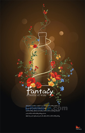 酒瓶创意海报设计矢量