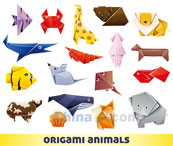 卡通折纸动物矢量素材