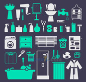 浴室用品设计矢量素材