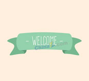 欢迎丝带标签矢量设计