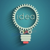 齿轮灯泡IDEA创意海报