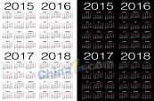2015-2018矢量日历模板