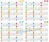 2014-2017矢量日历设计