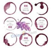 紫色水彩葡萄酒标签矢量图